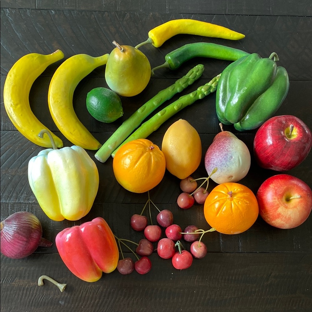 Colorful Artificial Fruit and Vegetables Set